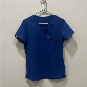 Figs Women's Blue V-Neck Top